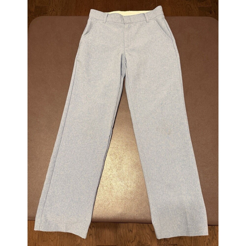 Izod Boys Flat Front Dress Pants Size 12 School Uniform Light Blue Polyester EUC
